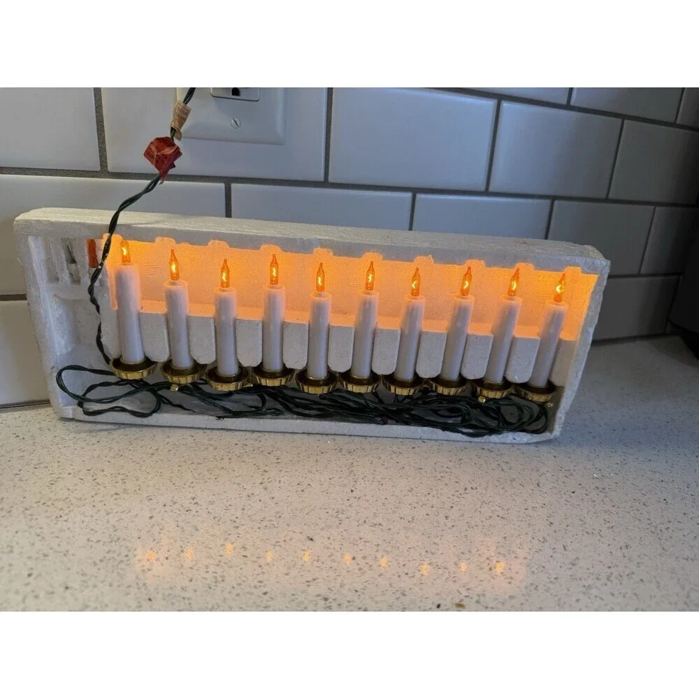 Foremost Candle Lights 10 Christmas Straight Line Indoor Outdoor with Box Tested
